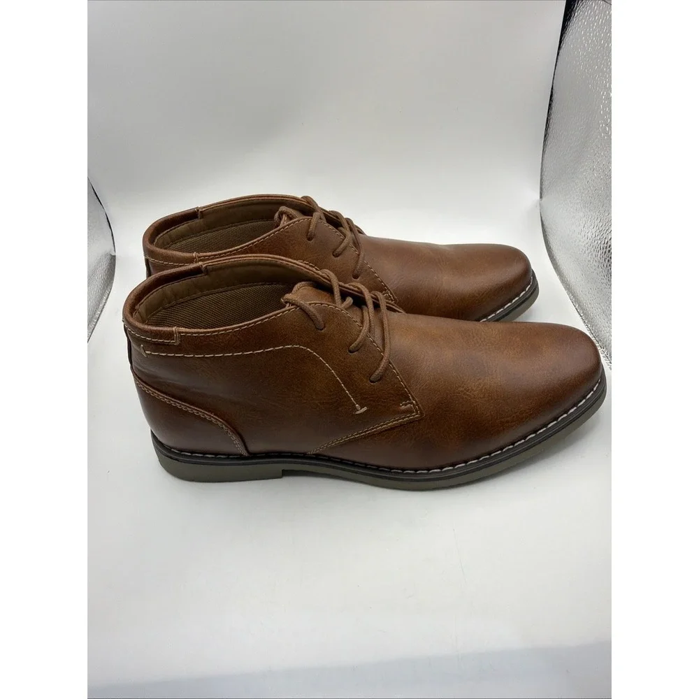 Steve Madden Men's P-Symin Short Chukka Boots, Size 8.5, Cognac, New